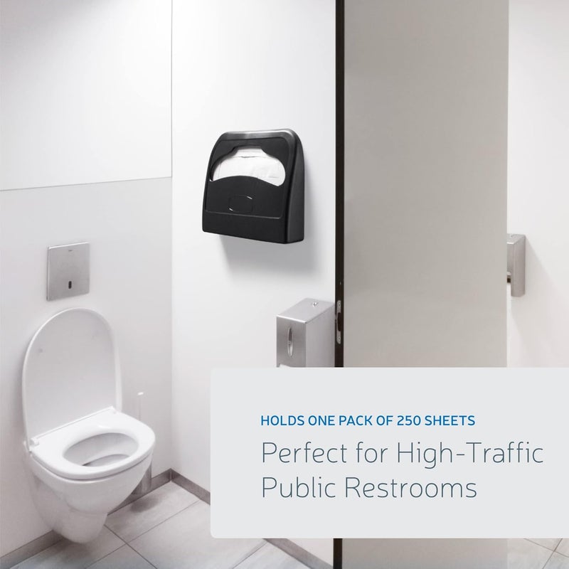 EZPULL EZbrnd Wall-Mounted Half-Fold Toilet Seat Cover Dispenser for Commercial/Residential/Bathroom/Office, Seat Cover Paper Sold Separately, Black, 3100B-EZ - Image 4
